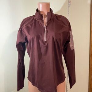 Sierra Designs Athletic Jacket/top pullover women’s XL‎ yoga 3/4 zip burgundy